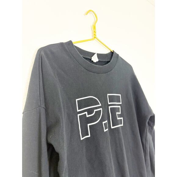 P.E. Nation Heads Up Sweatshirt Size XS Black Oversized Logo Pullover Crewneck - Picture 7 of 13